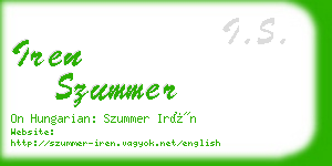 iren szummer business card